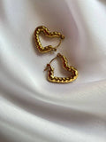 Gold- Plated Heart Hoops