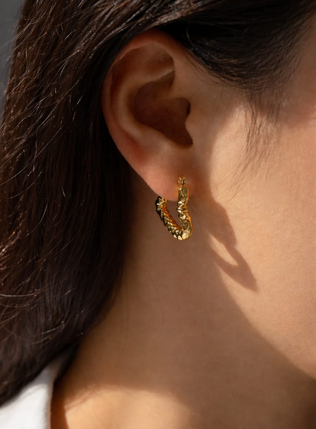 Gold- Plated Heart Hoops