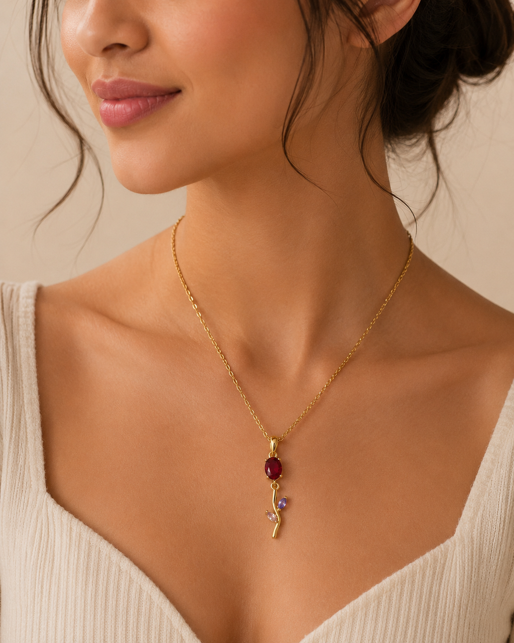 Ruby Bloom Necklace