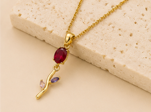 Ruby Bloom Necklace
