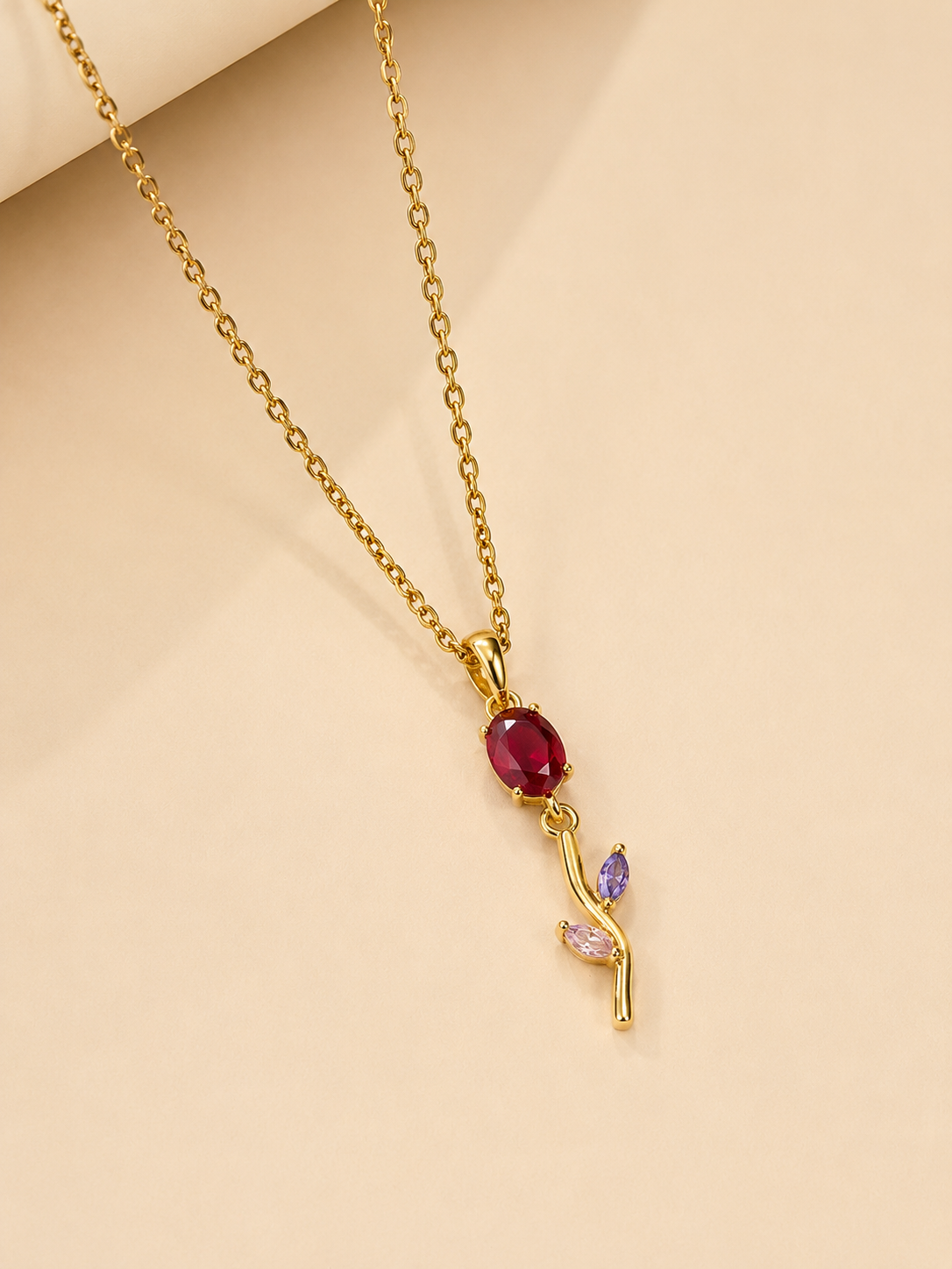 Ruby Bloom Necklace